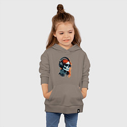 Толстовка детская хлопковая Grunge redhead girl skull, цвет: утренний латте — фото 2