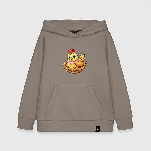Детская толстовка-худи Курица в гнезде / Утренний латте – фото 1