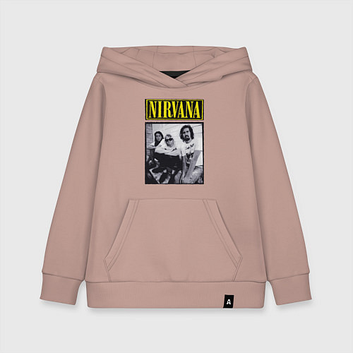 Детская толстовка-худи Нирвана группа / Пыльно-розовый – фото 1