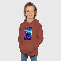 Толстовка детская хлопковая Nissan Skyline GT-R на скорости, цвет: кирпичный — фото 2