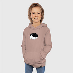 Толстовка детская хлопковая Космическая девушка на облаке, цвет: пыльно-розовый — фото 2