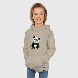 Толстовка детская хлопковая Красивый медведь панда, цвет: миндальный — фото 2