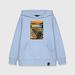 Толстовка детская хлопковая Лиса кричит - мем картина от нейросети, цвет: мягкое небо