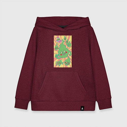 Детская толстовка-худи Моб Психо 100 Экубо мем / Меланж-бордовый – фото 1