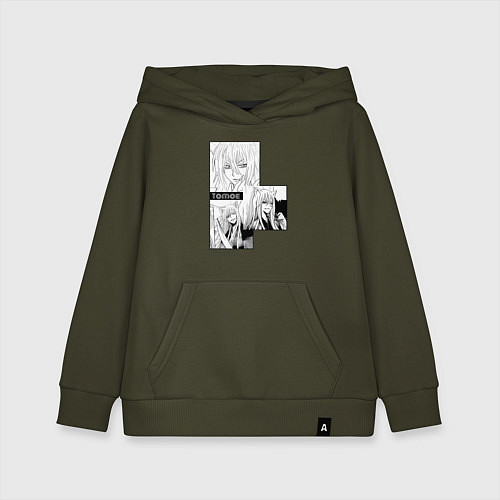 Детская толстовка-худи Очень приятно Бог Томоэ / Хаки – фото 1