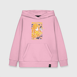 Толстовка детская хлопковая Клинок, рассекающий демонов Зеницу с катаной, цвет: светло-розовый