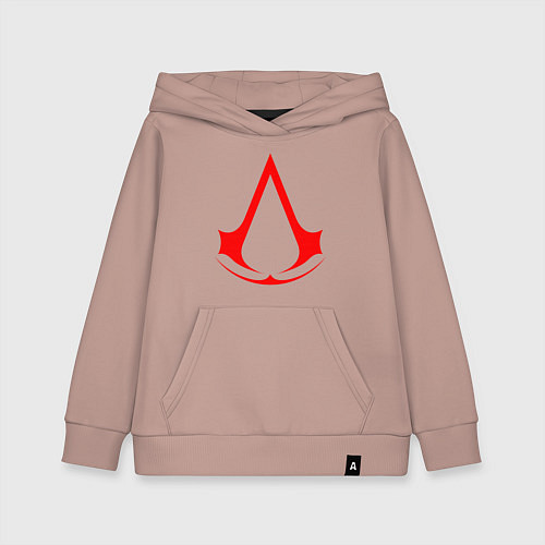 Детская толстовка-худи Red logo of assassins / Пыльно-розовый – фото 1