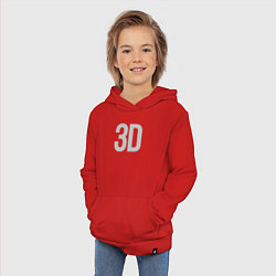 Толстовка детская хлопковая 3D, цвет: красный — фото 2