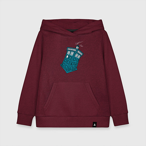 Детская толстовка-худи Adventure tardis / Меланж-бордовый – фото 1