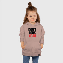 Толстовка детская хлопковая Не оглядывайся назад - призыв, цвет: пыльно-розовый — фото 2