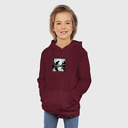 Толстовка детская хлопковая Медведи жизнь в дикой природе, цвет: меланж-бордовый — фото 2
