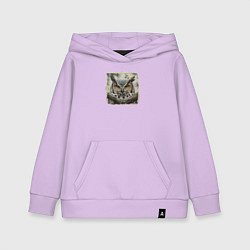 Толстовка детская хлопковая Альфа сова, цвет: лаванда