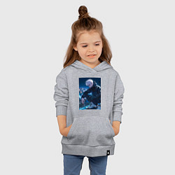 Толстовка детская хлопковая Магическая битва Сатору Годзё арт, цвет: меланж — фото 2