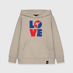 Толстовка детская хлопковая Я люблю тхэквондо, цвет: миндальный