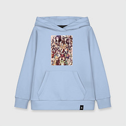 Толстовка детская хлопковая Клинок, рассекающий демонов Гию Томиока коллаж, цвет: мягкое небо