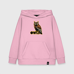 Толстовка детская хлопковая Owls, цвет: светло-розовый