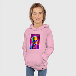 Толстовка детская хлопковая Cyber Bart - neon glow fantasy, цвет: светло-розовый — фото 2