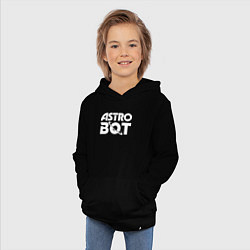 Толстовка детская хлопковая Astro bot logo, цвет: черный — фото 2