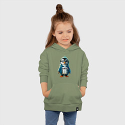 Толстовка детская хлопковая Мимимишный Пингвинчик, цвет: авокадо — фото 2