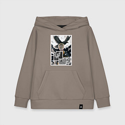 Толстовка детская хлопковая Цукишима: Волейбол - Haikyuu, цвет: утренний латте