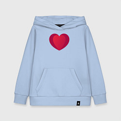 Толстовка детская хлопковая Красное сердце с тенью, цвет: мягкое небо
