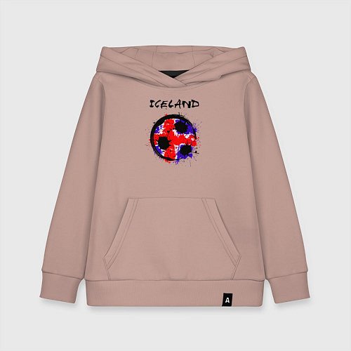 Детская толстовка-худи Сборная Исландии / Пыльно-розовый – фото 1