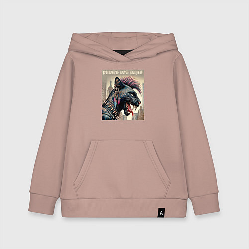 Детская толстовка-худи Cool panther - punks not dead / Пыльно-розовый – фото 1