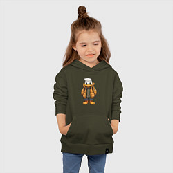 Толстовка детская хлопковая Утёнок в тёплой куртке, цвет: хаки — фото 2