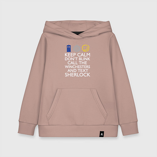 Детская толстовка-худи Doctor Sherlock / Пыльно-розовый – фото 1