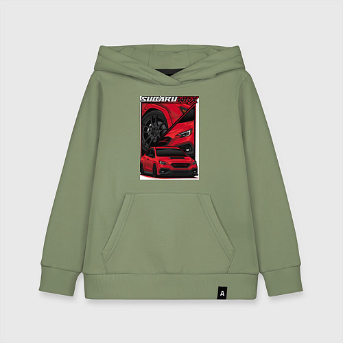 Детская толстовка-худи Автомобиль Subaru WRX / Авокадо – фото 1