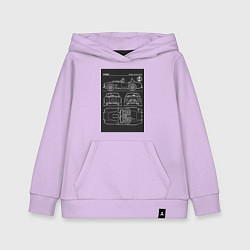 Толстовка детская хлопковая Ford shelby cobra, цвет: лаванда