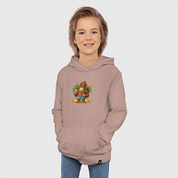 Толстовка детская хлопковая Орангутанг на отдыхе, цвет: пыльно-розовый — фото 2