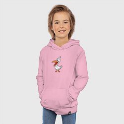 Толстовка детская хлопковая Довольный пеликан, цвет: светло-розовый — фото 2