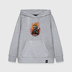 Толстовка детская хлопковая Скелет рок музыкант, цвет: меланж