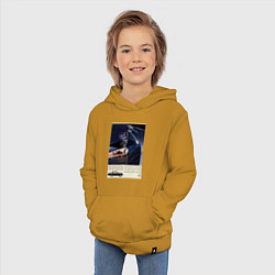 Толстовка детская хлопковая Mercedes-benz автомобиль ретро, цвет: горчичный — фото 2