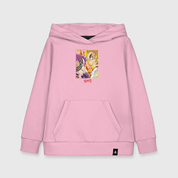 Толстовка детская хлопковая Клинок рассекающий демонов битва Ренгоку и Акадза, цвет: светло-розовый
