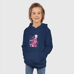 Толстовка детская хлопковая Клинок рассекающий демонов милая Незуко в розовом, цвет: тёмно-синий — фото 2