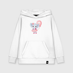 Толстовка детская хлопковая Elephant baby, цвет: белый
