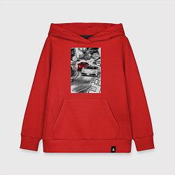Толстовка детская хлопковая Lamborghini initial d, цвет: красный