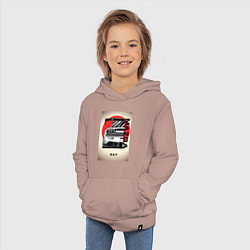 Толстовка детская хлопковая Mazda rx-7 автомобиль гоночный jdm, цвет: пыльно-розовый — фото 2