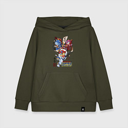 Толстовка детская хлопковая Samurai pizza cats, цвет: хаки