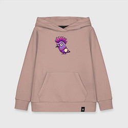 Детская толстовка-худи Голубь панк с ирокезом