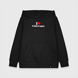 Толстовка детская хлопковая I love Volkswagen, цвет: черный
