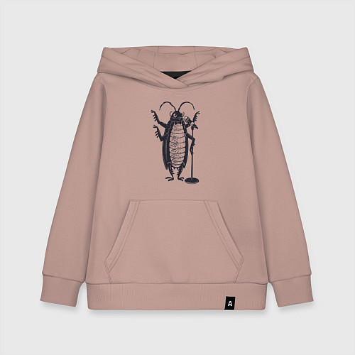 Детская толстовка-худи Тараканчик певец / Пыльно-розовый – фото 1