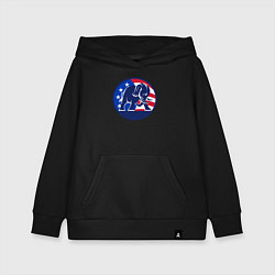 Толстовка детская хлопковая Слон - США, цвет: черный