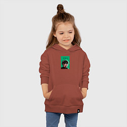 Толстовка детская хлопковая Техен зеленый, цвет: кирпичный — фото 2