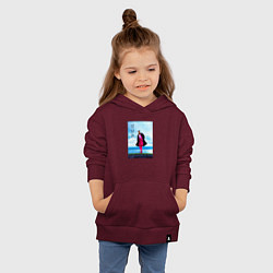 Толстовка детская хлопковая Ким Намджун, цвет: меланж-бордовый — фото 2