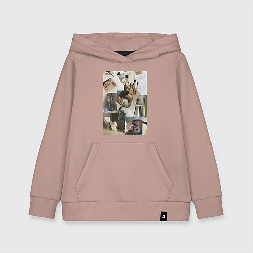 Детская толстовка-худи Художник эстетика / Пыльно-розовый – фото 1