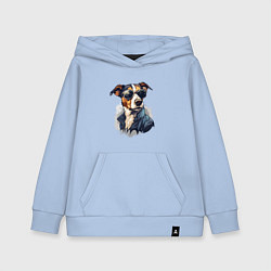 Детская толстовка-худи Брутальный джек рассел в стиле cyberpunk