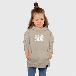 Толстовка детская хлопковая Надпись на английском: я американская мечта, цвет: миндальный — фото 2